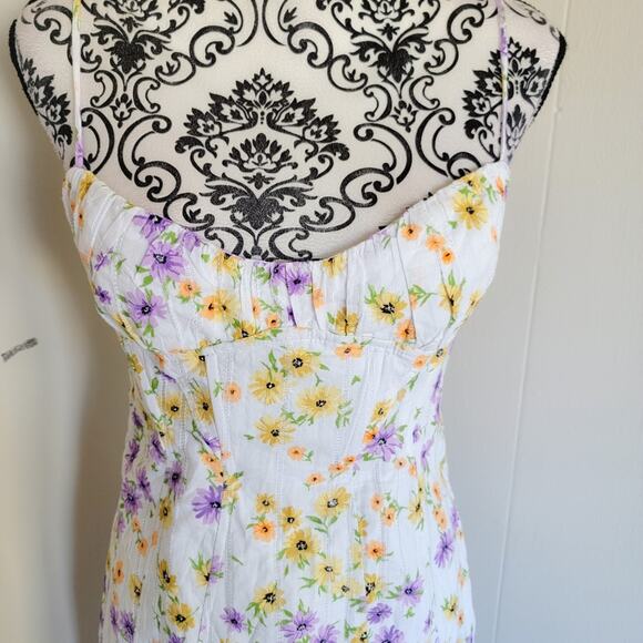 Zara Floral Print Faux Milkmaid Mini Sundress - Picture 2 of 4